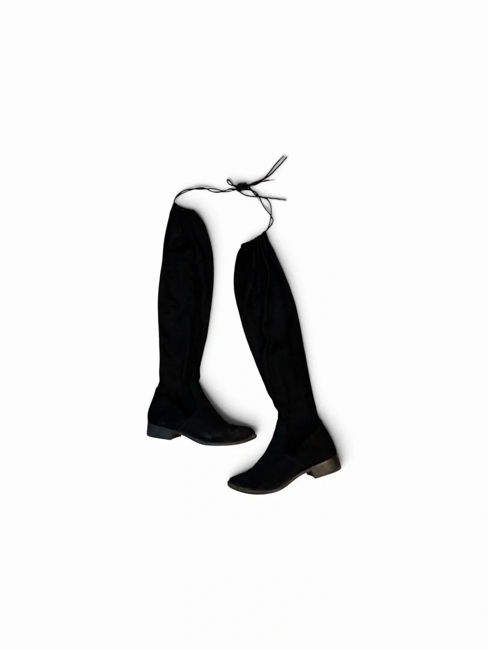 Arizona Jean Company Black Over-the-Knee Suede Tie-Back Boots